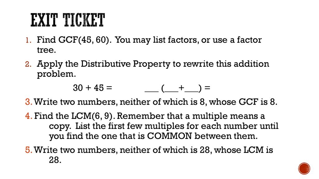 Definition--Factors and Multiples--Factor Tree