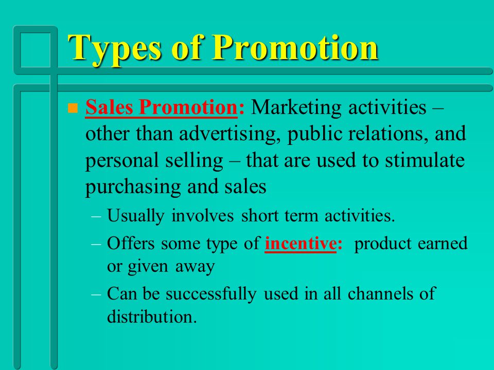 Types of Promotion