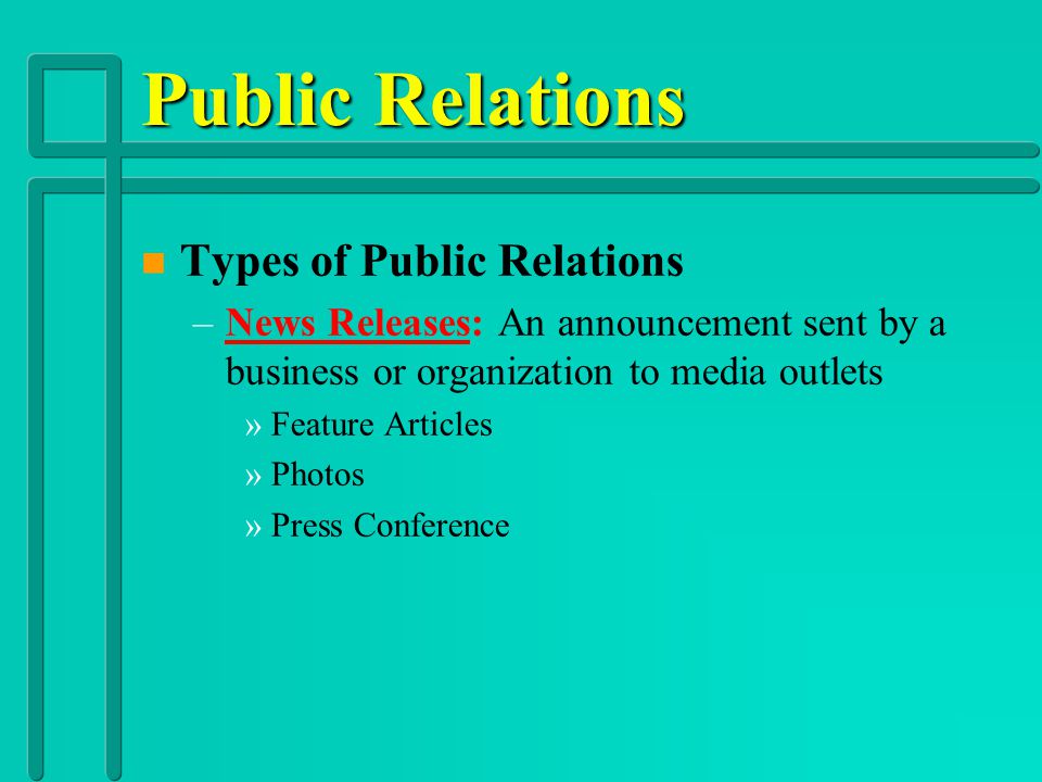 Public Relations Types of Public Relations