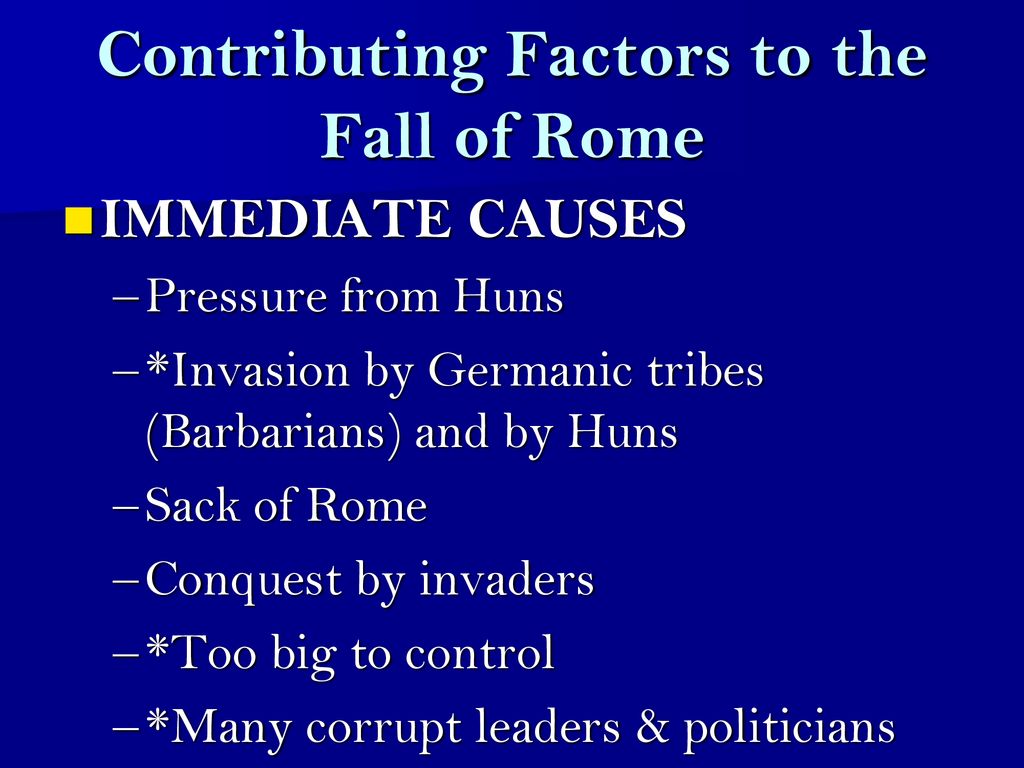 how did the barbarians contribute to the fall of rome