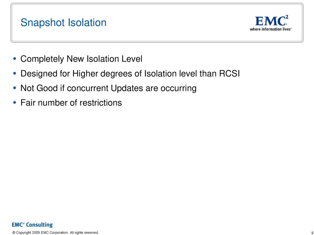Optimistic concurrency internals ppt download