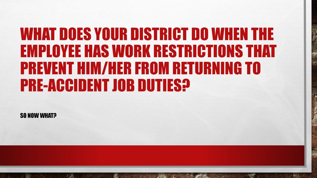 Stay at work policy and what to do after mmi ppt download