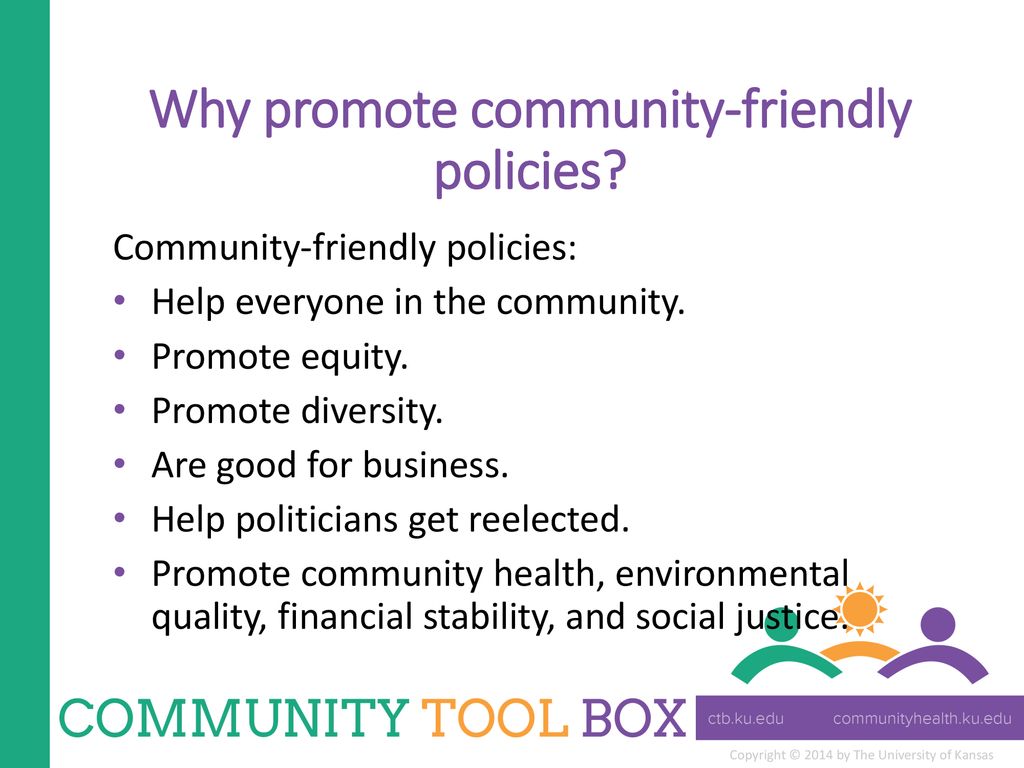 Promoting Community-Friendly Policies in Business and Government - ppt  download