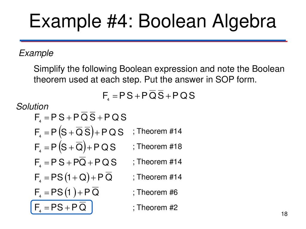 Boolean Algebra Logic Circuits Examples