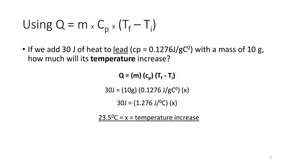 Specific Heat Capacity Calorimetry Ppt Download