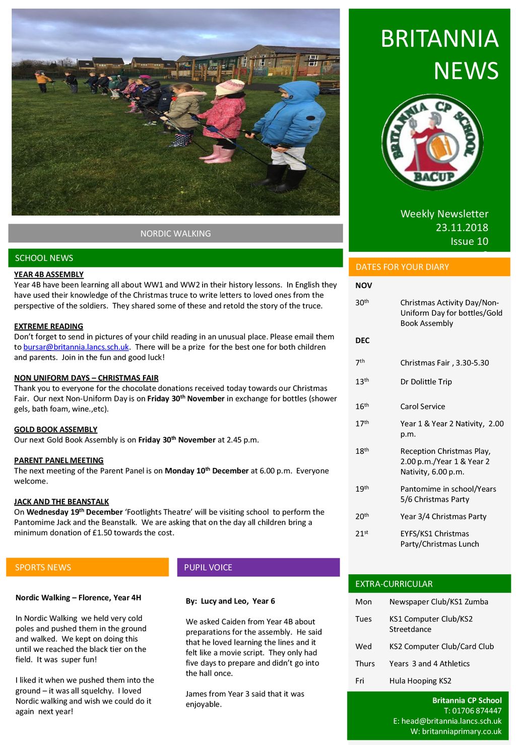 Britannia news weekly newsletter issue 10 9 nordic walking ppt download