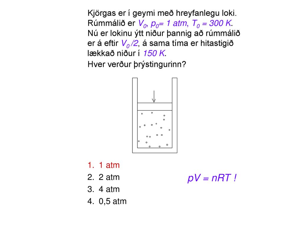 V V0 1 B T T0 K P P0 Astandsjafna Fast Efni Ppt Download