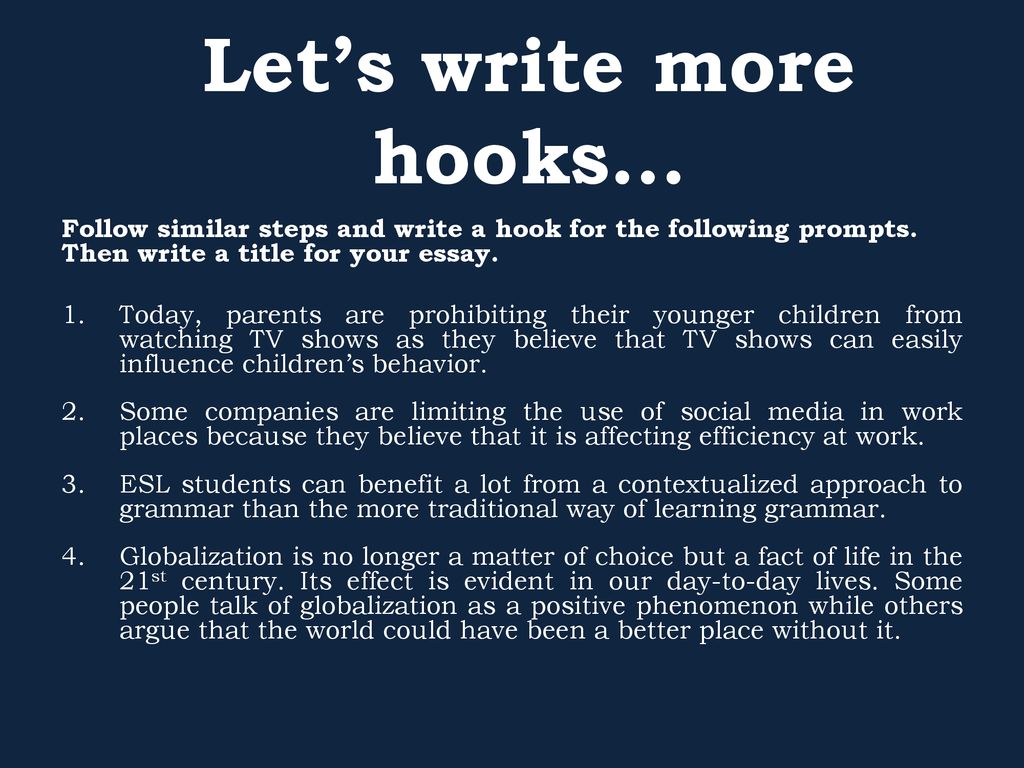 how to make a good hook for an essay