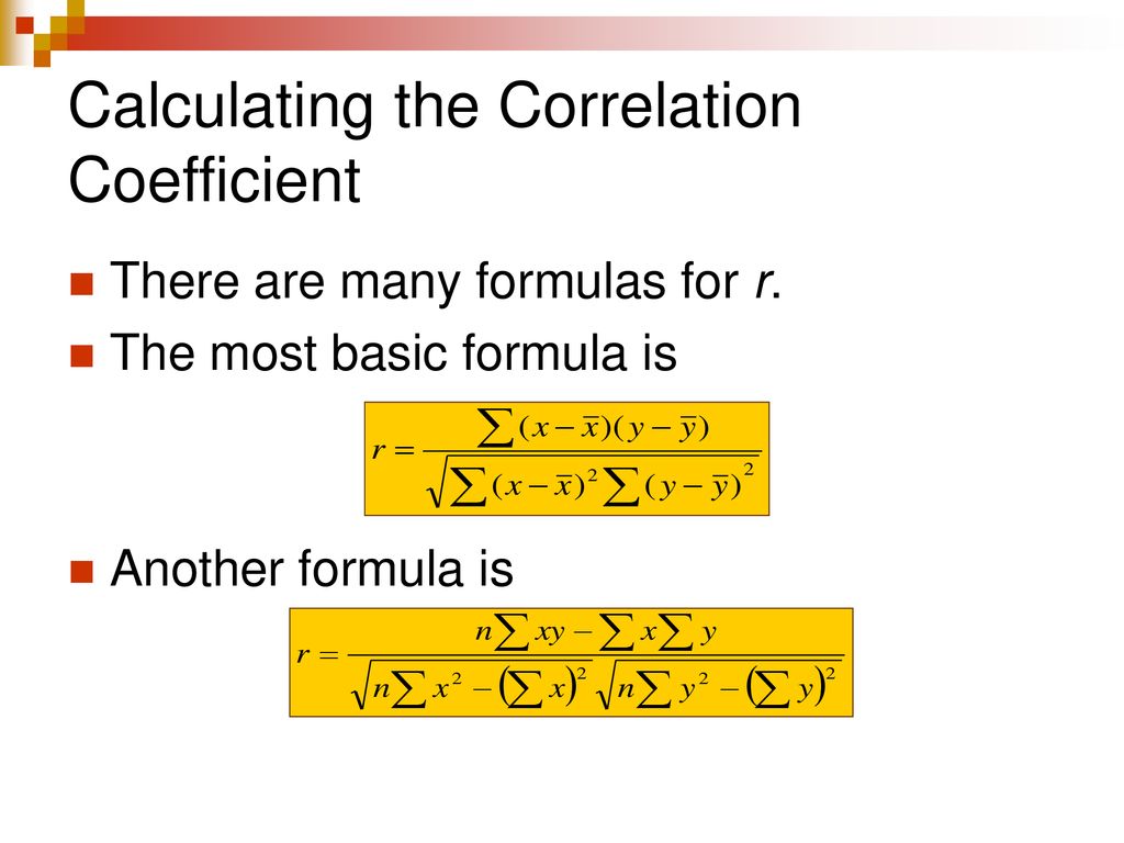 Calculating the Correlation Coefficient