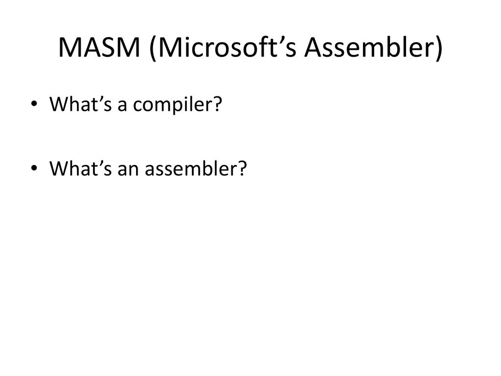 Assembler assembly language ppt download