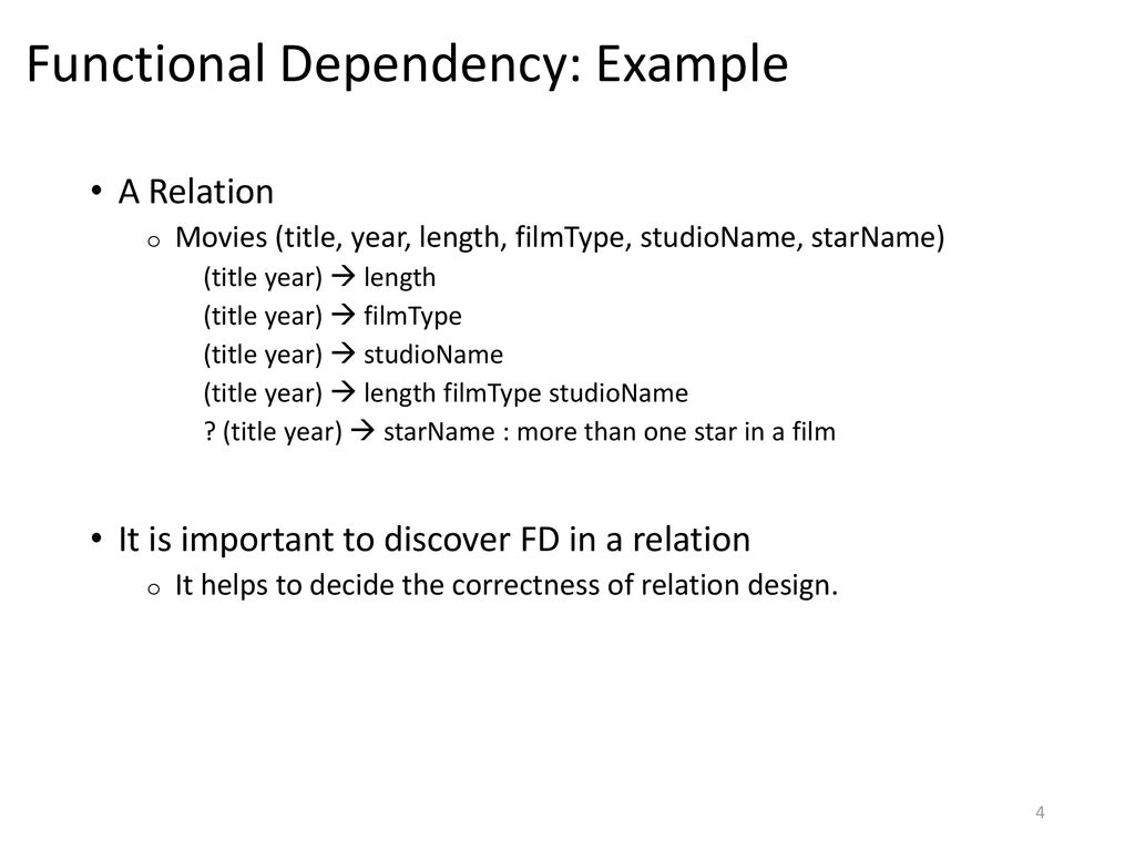 Functional Dependency: Example