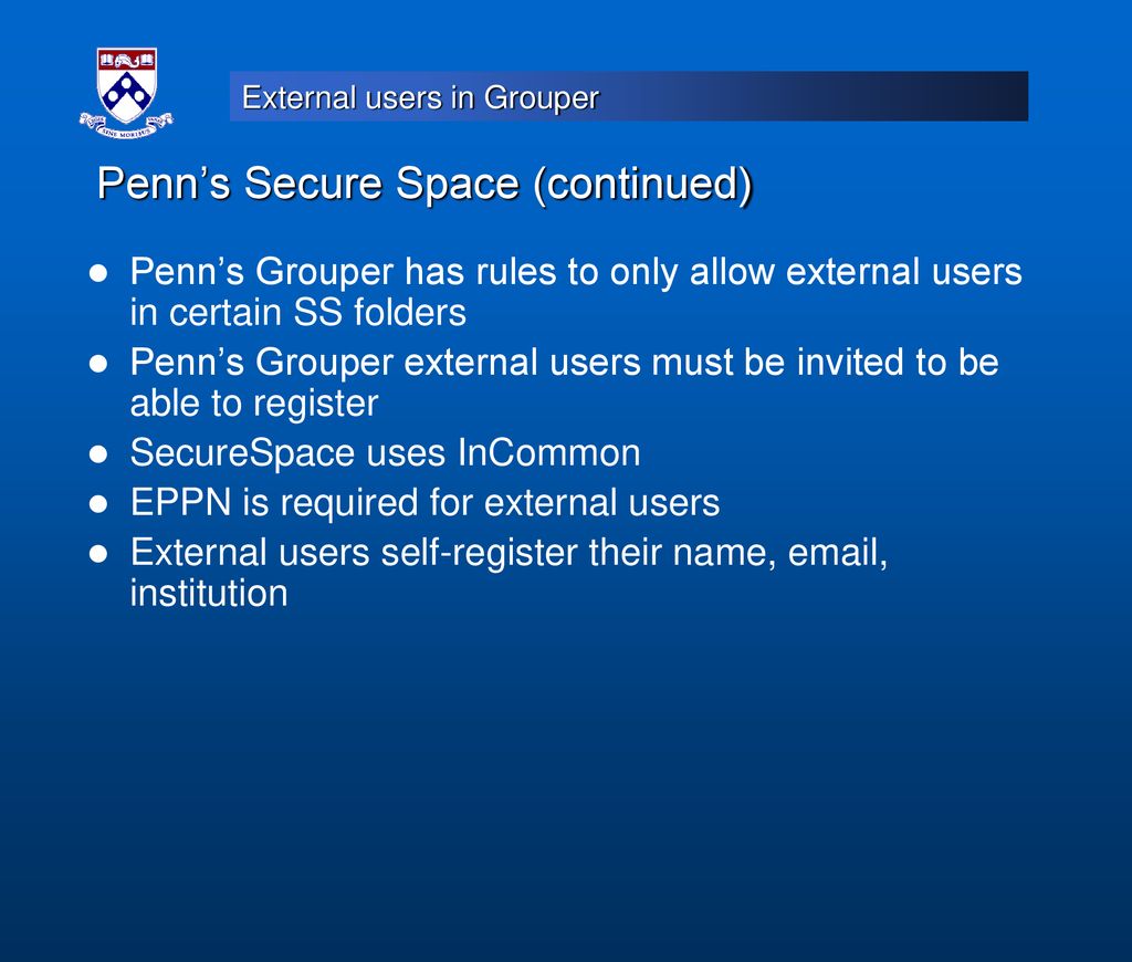 External users in grouper example ppt download
