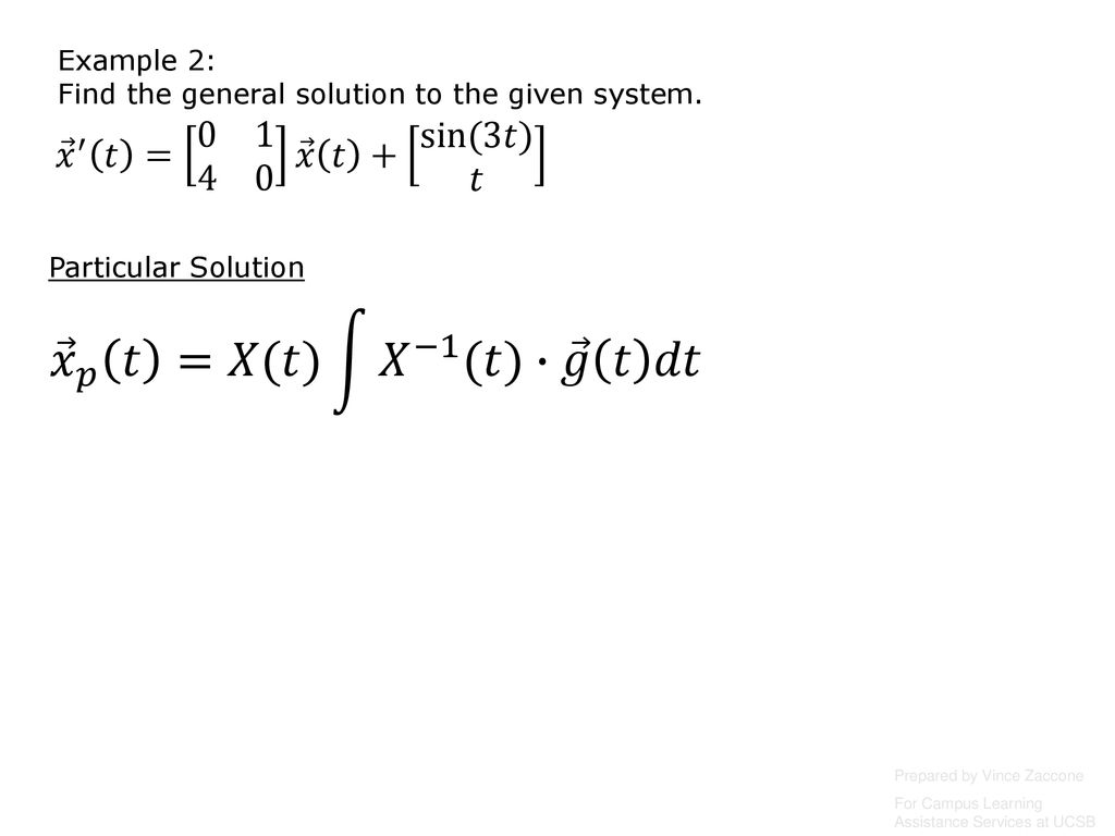 Systems Of Differential Equations Nonhomogeneous Systems Ppt Download
