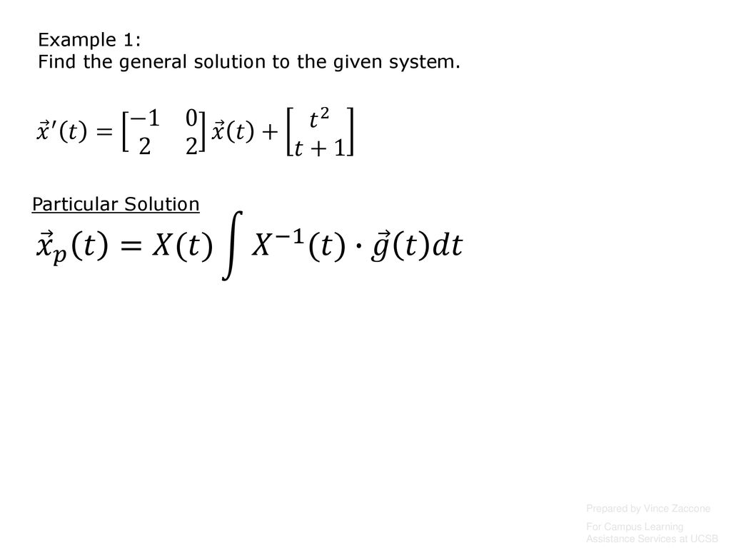 Systems Of Differential Equations Nonhomogeneous Systems Ppt Download