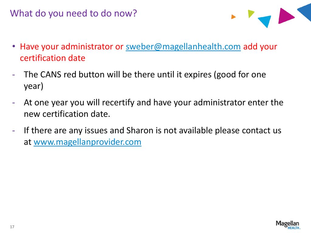 Magellan CANS Application For WY CME: Training And Certification ...