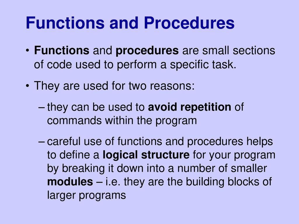 Functions and Procedures - ppt download