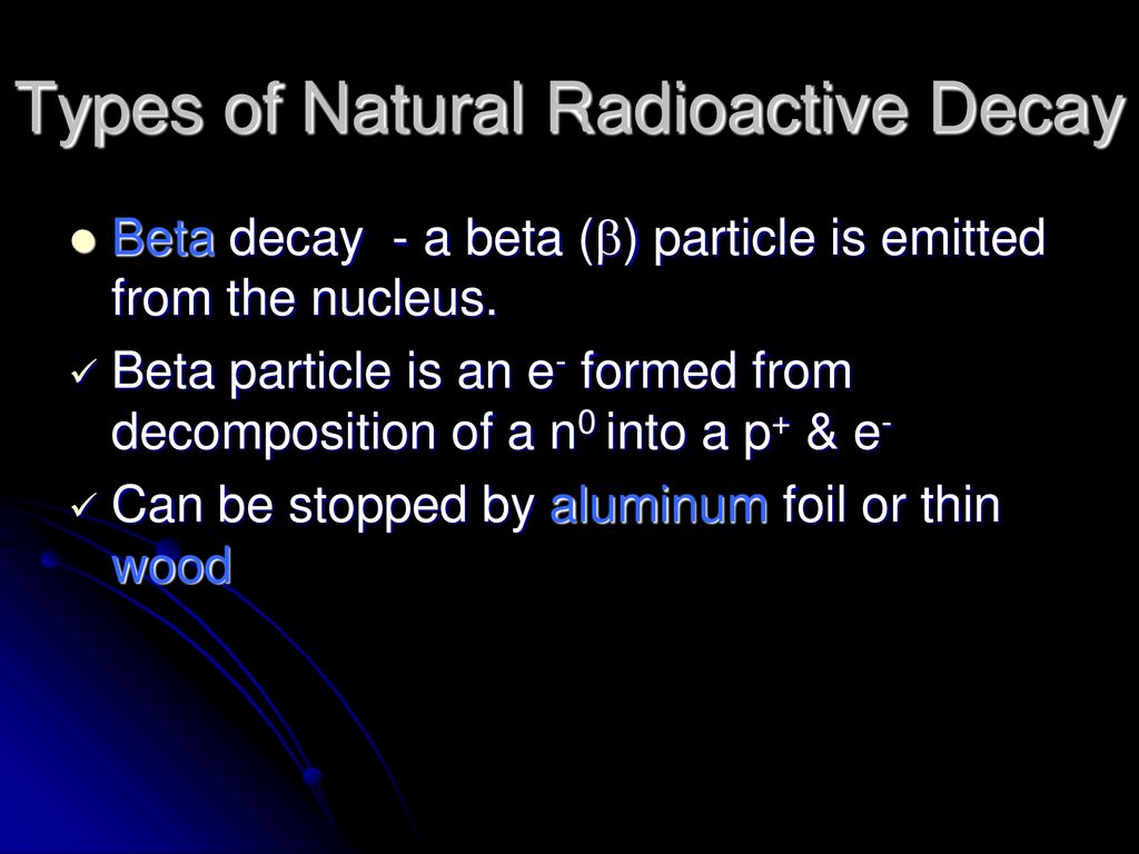 Types of Natural Radioactive Decay