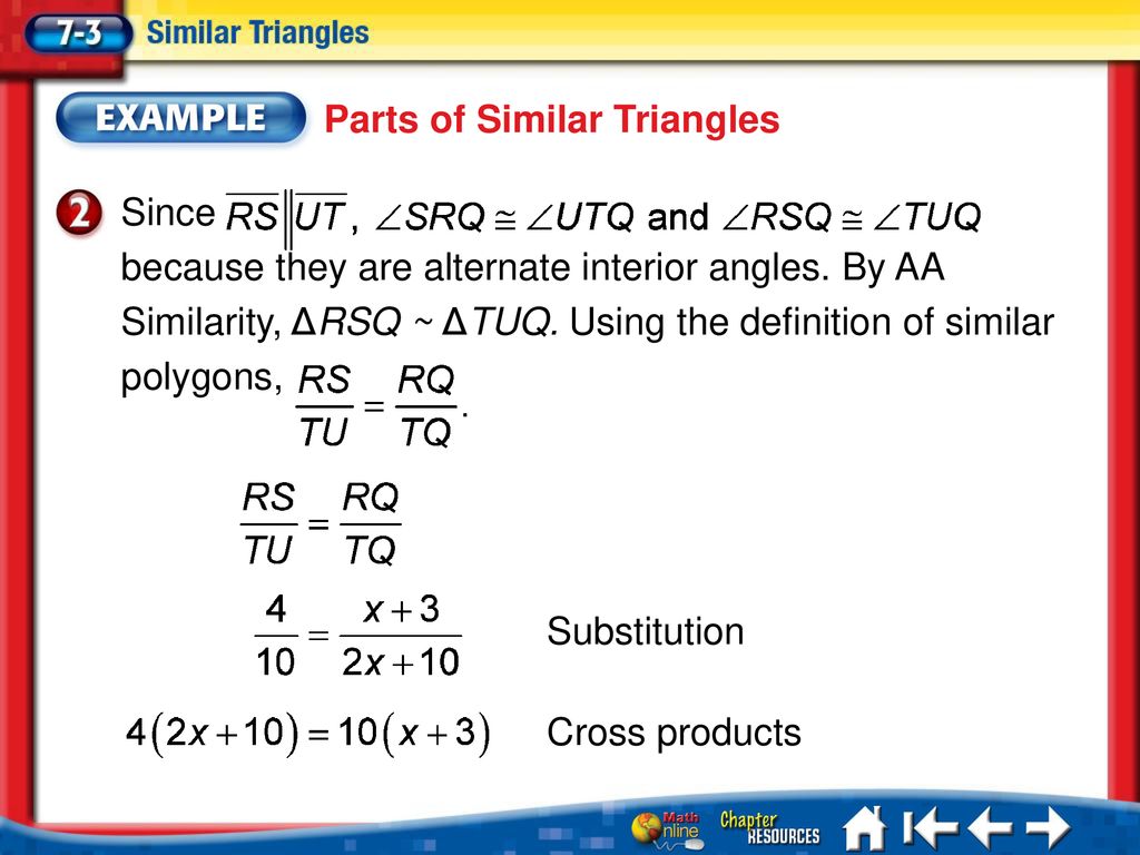 Parts of Similar Triangles