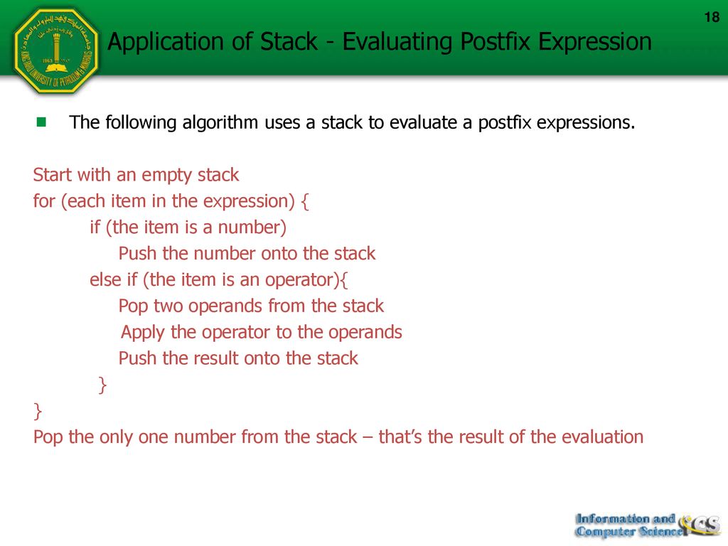 Lecture 5 Stacks King Fahd University of Petroleum & Minerals - ppt ...