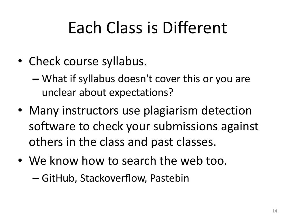 Each Class is Different