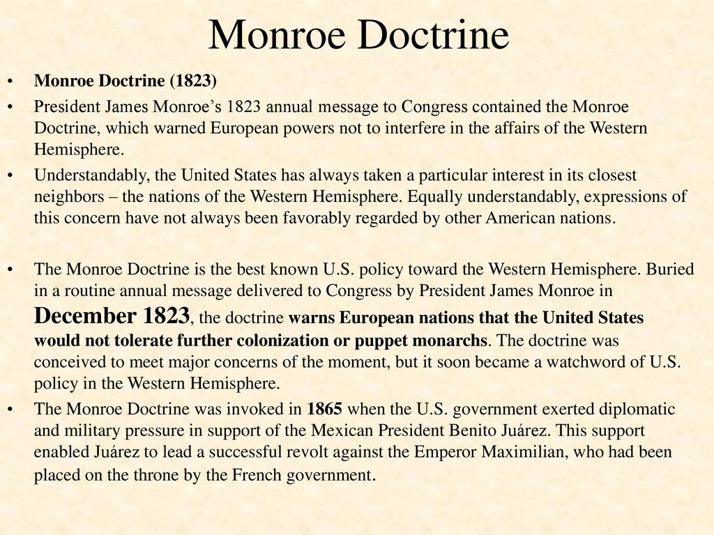 Objective to analyze the importance of the monroe doctrine ppt download