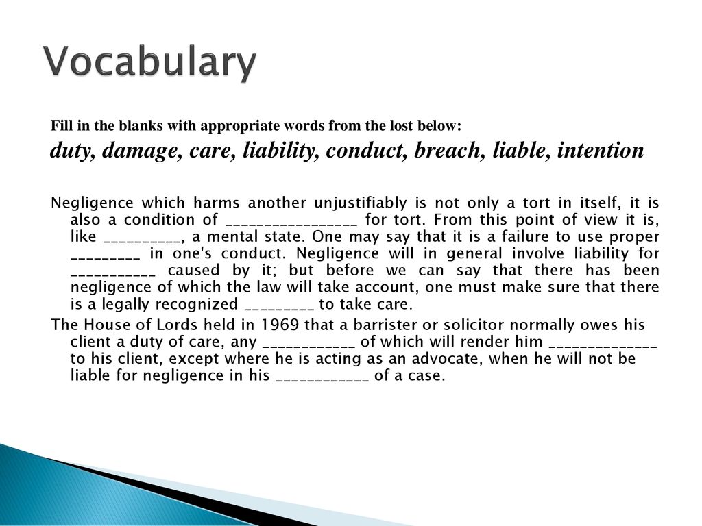 Negligence. ppt download