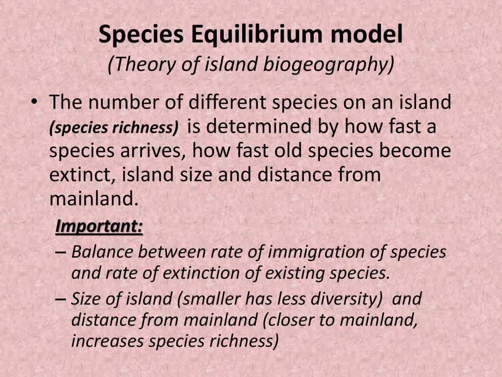 Species Equilibrium model (Theory of island biogeography)