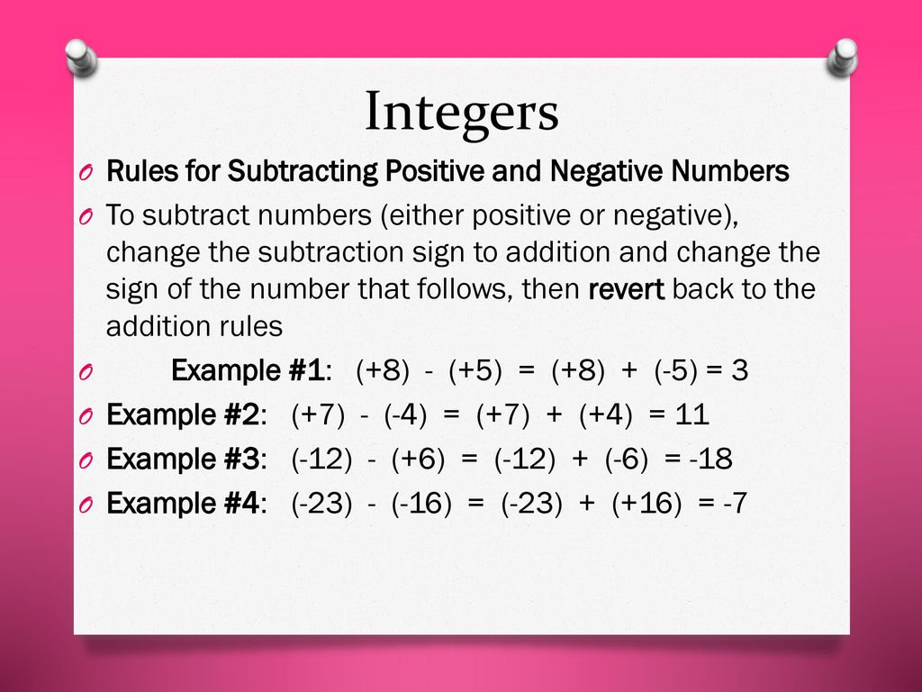 The Rules of Using Positive and Negative Integers