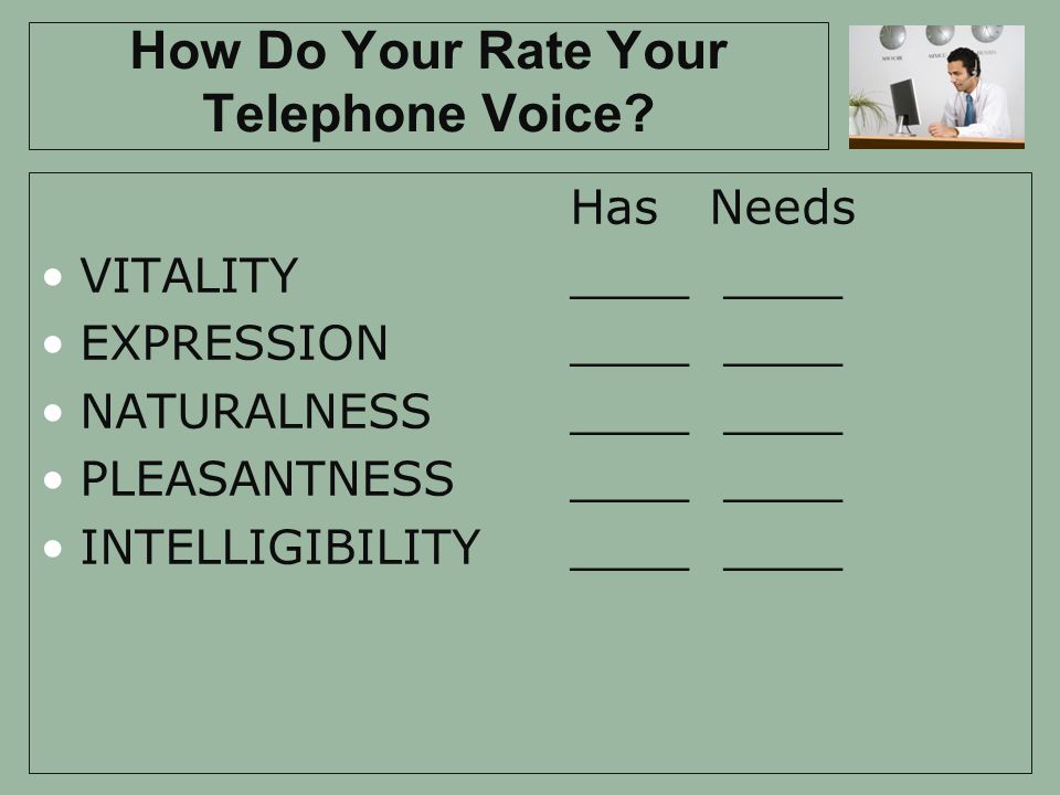 How Do Your Rate Your Telephone Voice