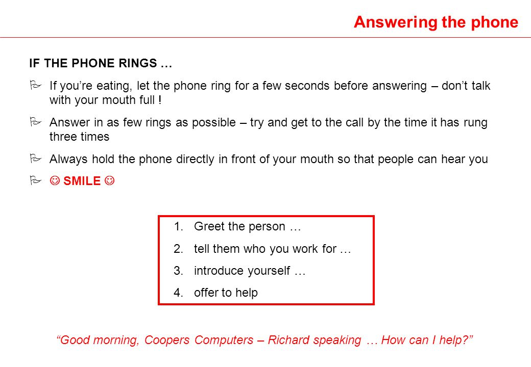 Good morning, Coopers Computers – Richard speaking … How can I help