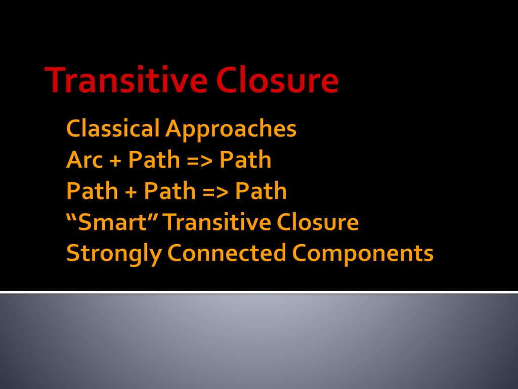 Counting Triangles Transitive Closure - ppt download