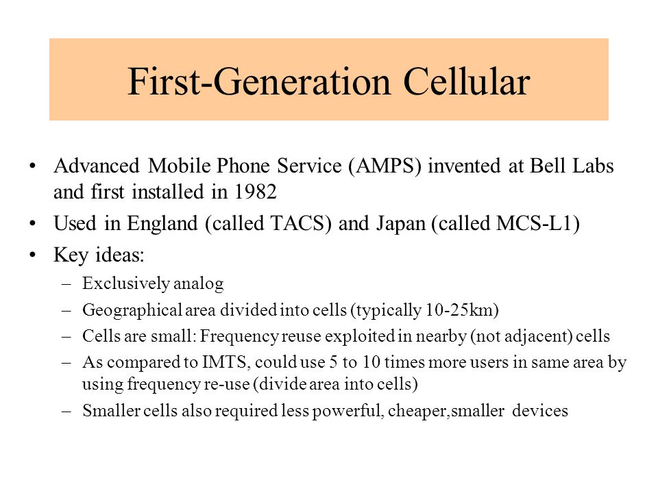 First-Generation Cellular