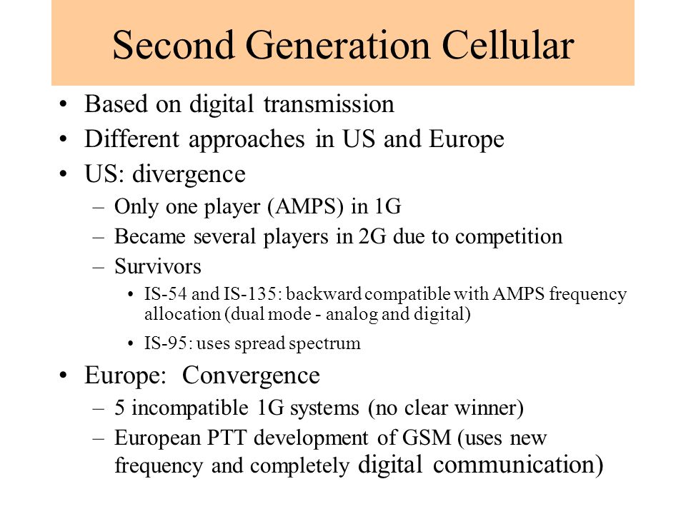 Second Generation Cellular