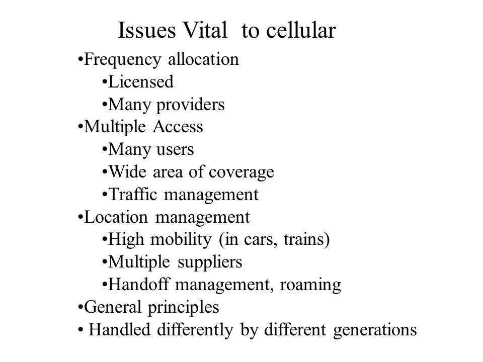 Issues Vital to cellular