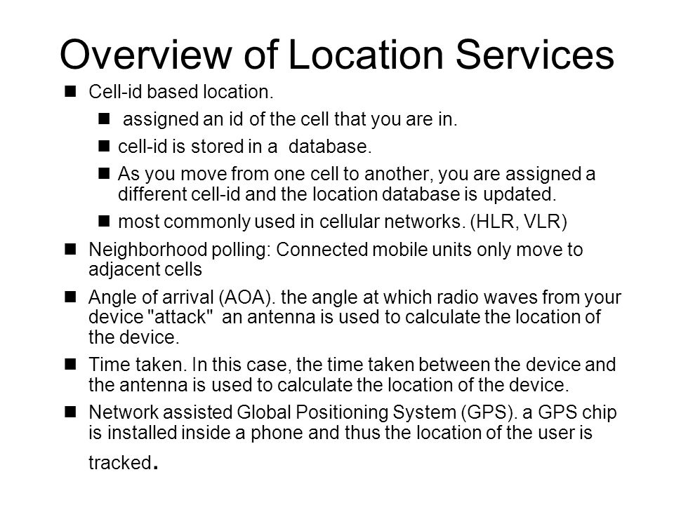 Overview of Location Services
