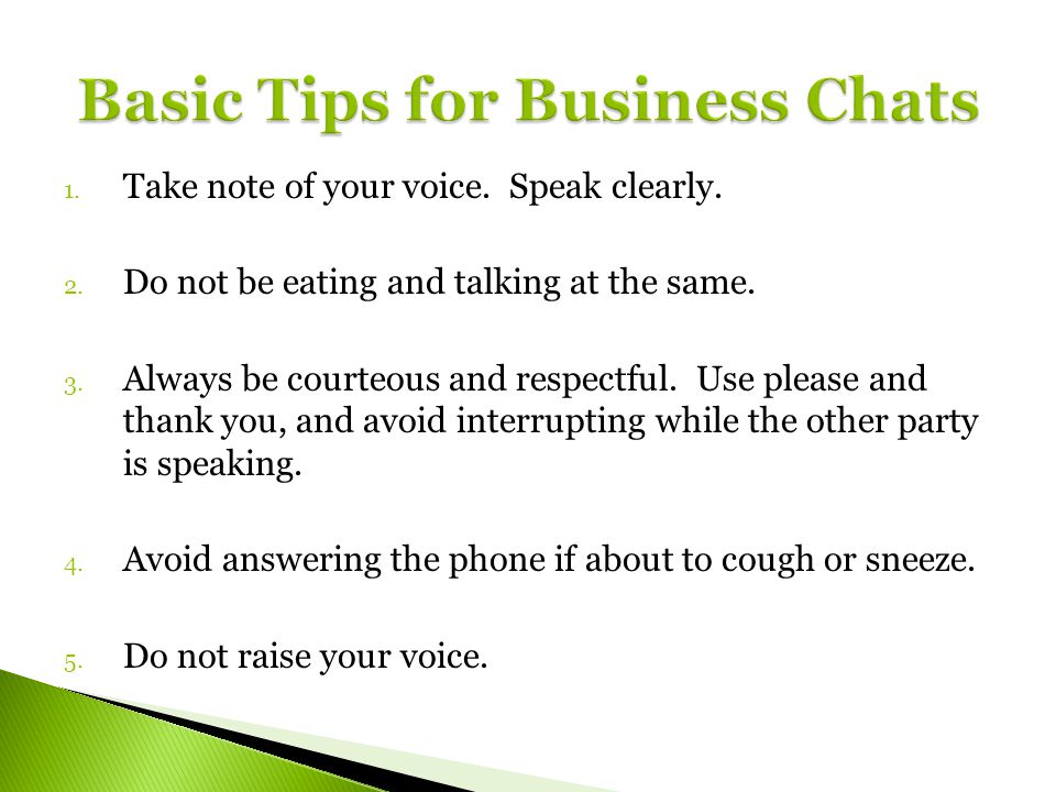 Basic Tips for Business Chats
