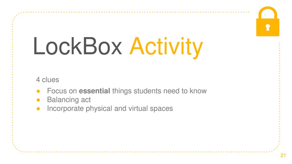 LockBox Activity 4 clues