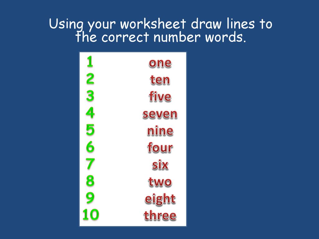 Number Words Two One Three Ppt Download