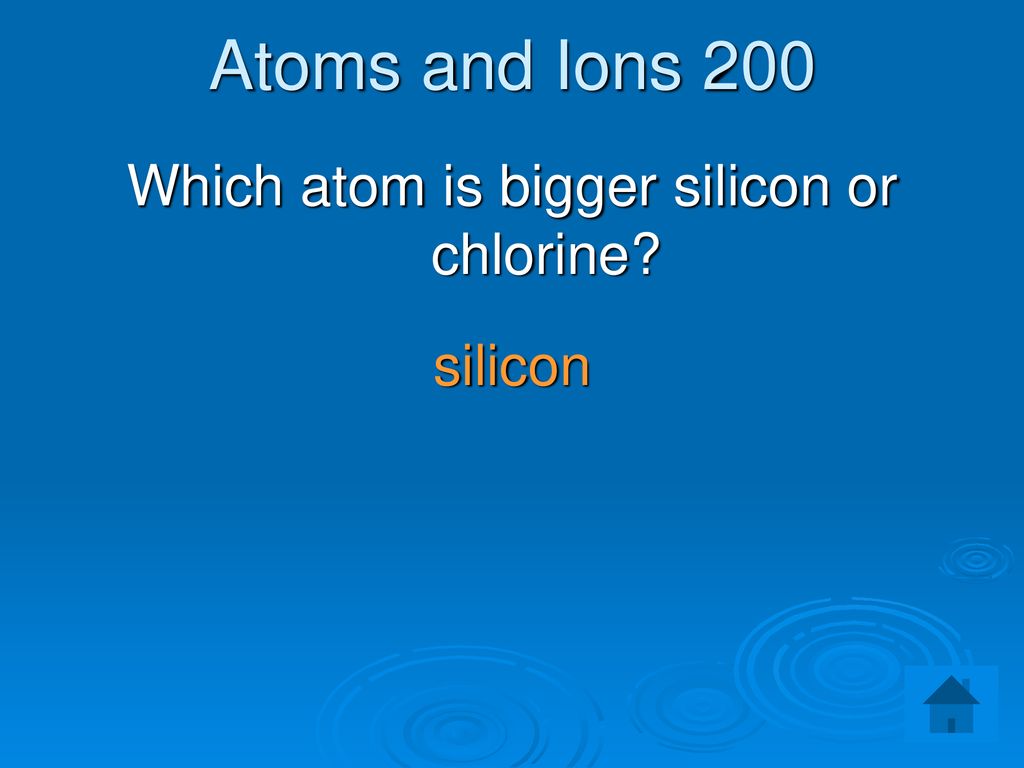 Which atom is bigger silicon or chlorine