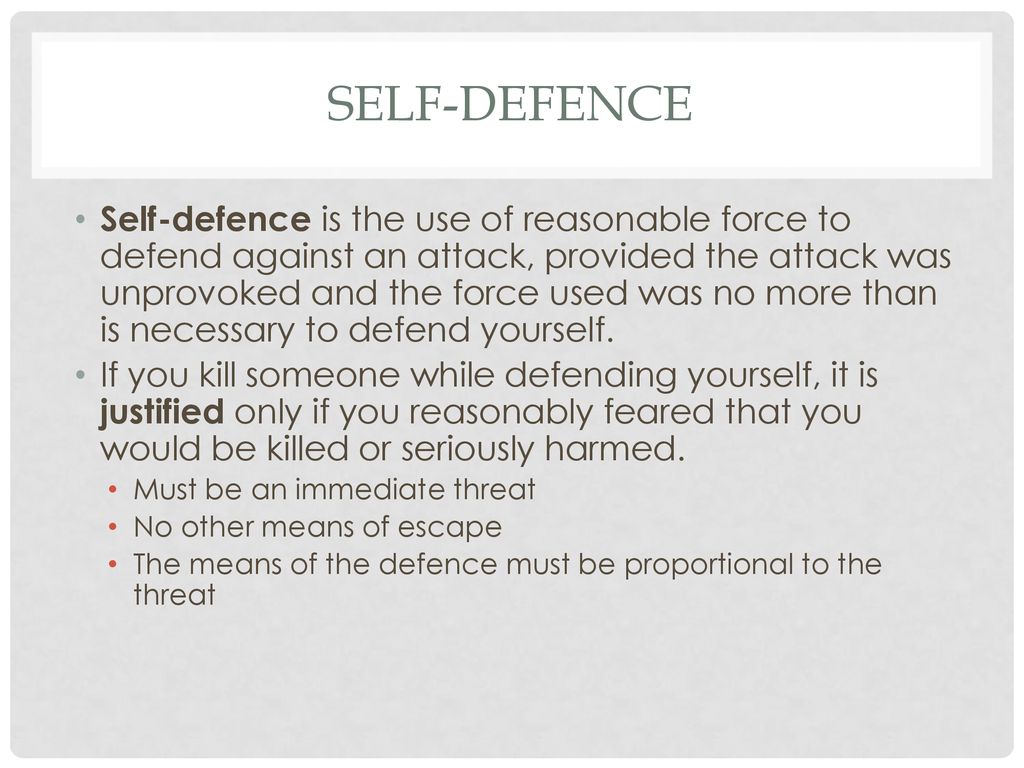 Self-Defence