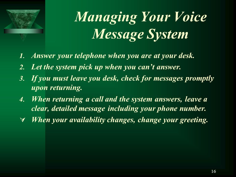 Managing Your Voice Message System