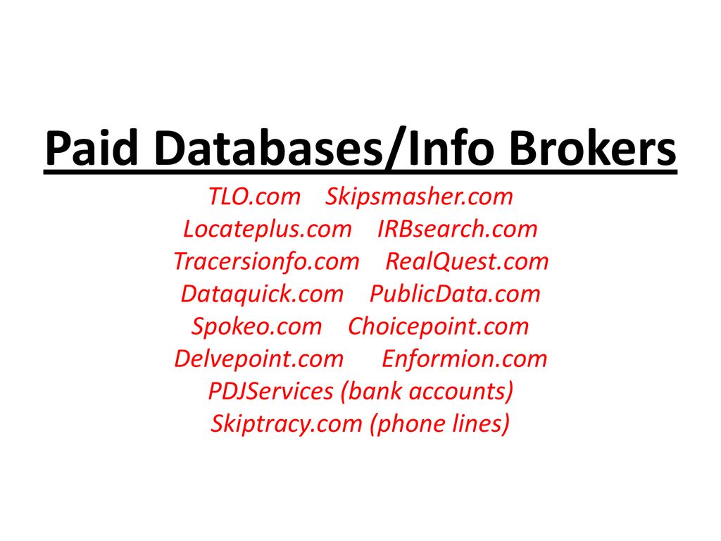 IRBsearch, Resources