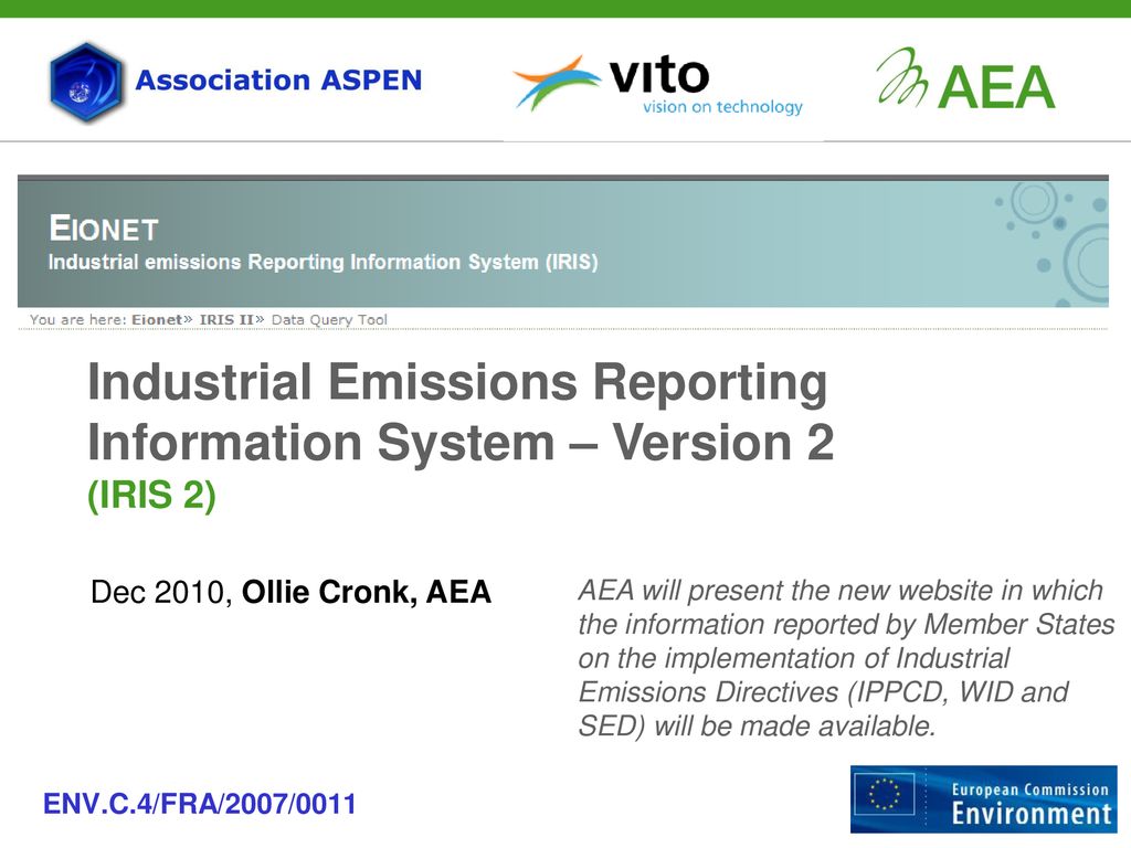 Industrial Emissions Reporting Information System – Version 2