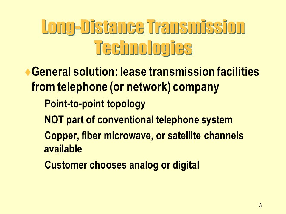 Long-Distance Transmission Technologies