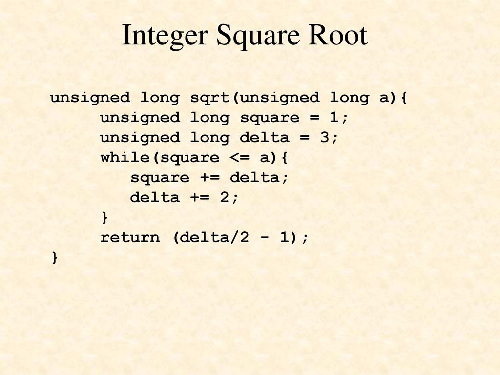 Integer Square Root Lecture L ppt download