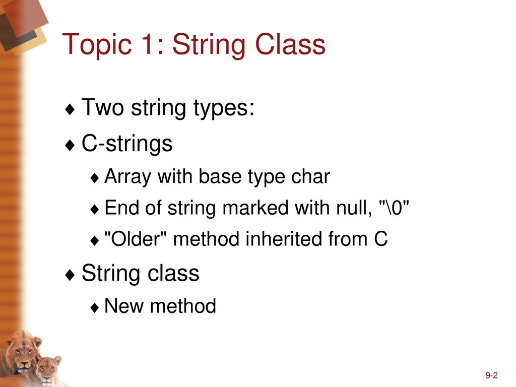 Learning Objectives String Class. - ppt download