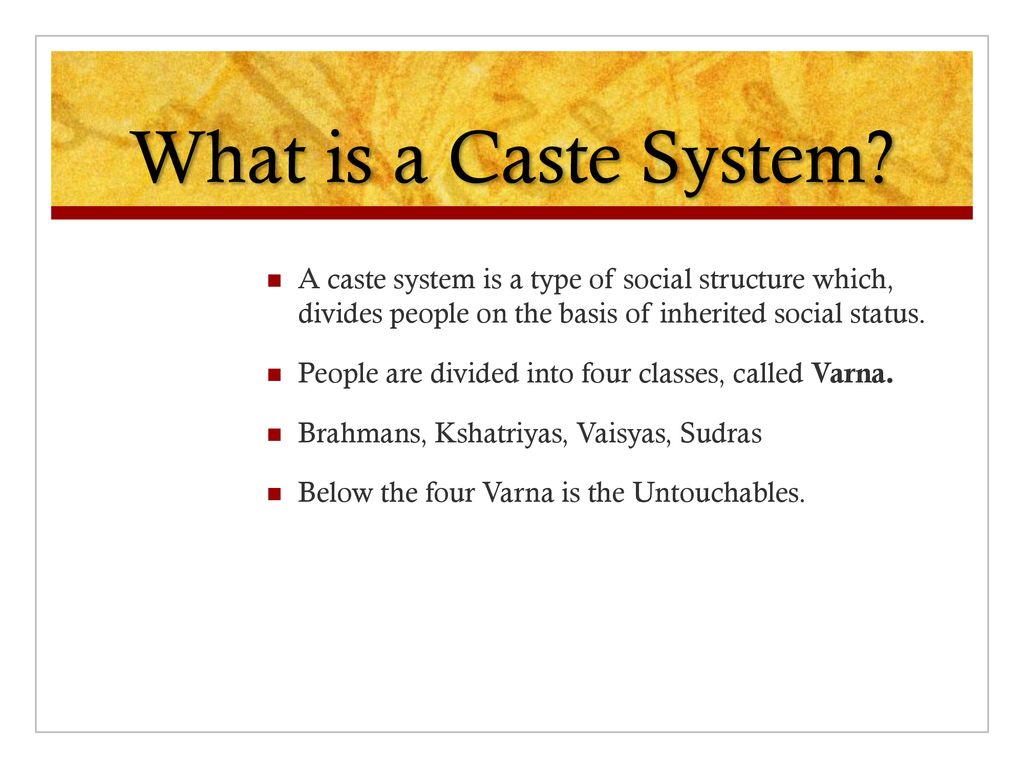 caste system people