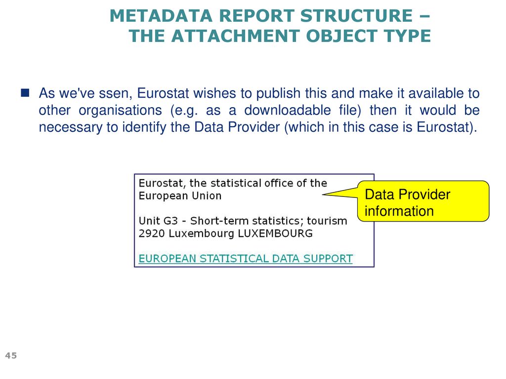 Metadata Report Structure – The Attachment Object Type