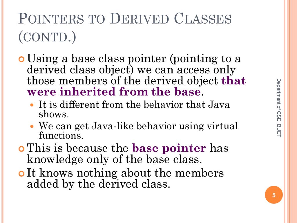 Virtual Functions Department of CSE, BUET Chapter ppt download