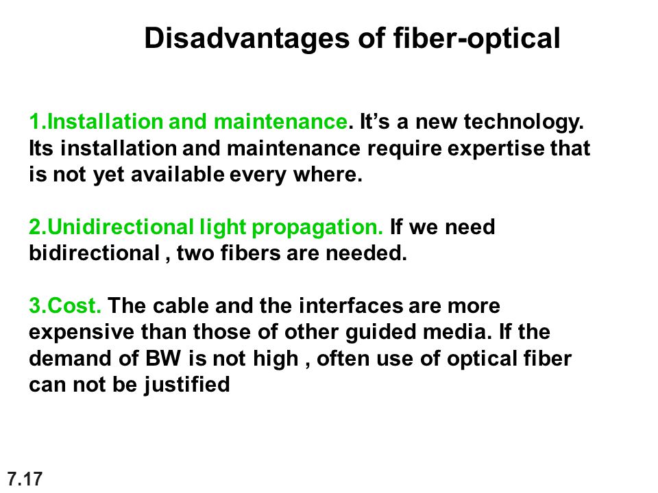 Disadvantages of fiber-optical